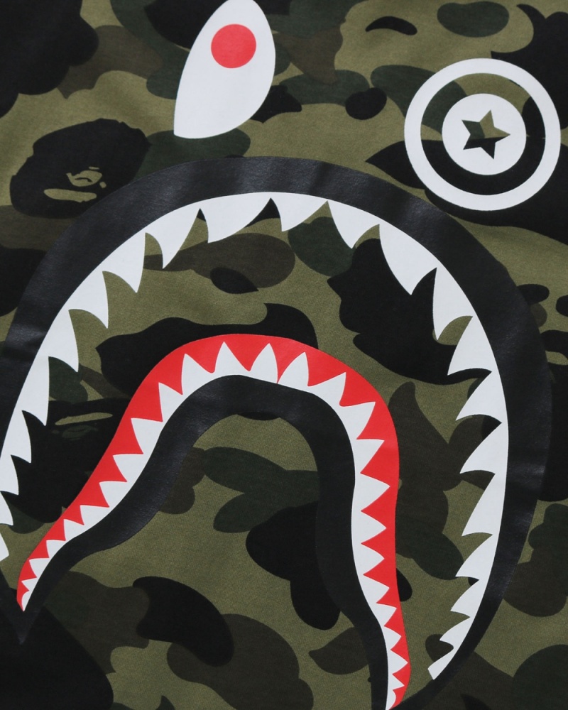 Hauts Bape 1st Shark 3/4 Sleeve Vert Enfant | AQB-91207612